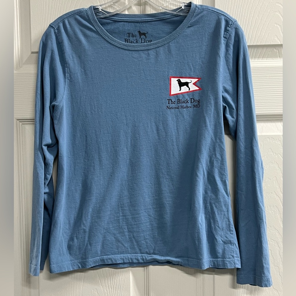 The Black Dog Boys Blue National Harbor Long Sleeve Youth T-Shirt - Size XS VGUC